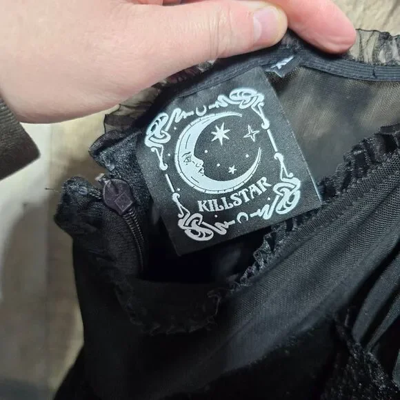 Killstar Skye Scraper Burlesque Black Mini Dress Goth Punk Emo Alternative - Picture 4 of 5